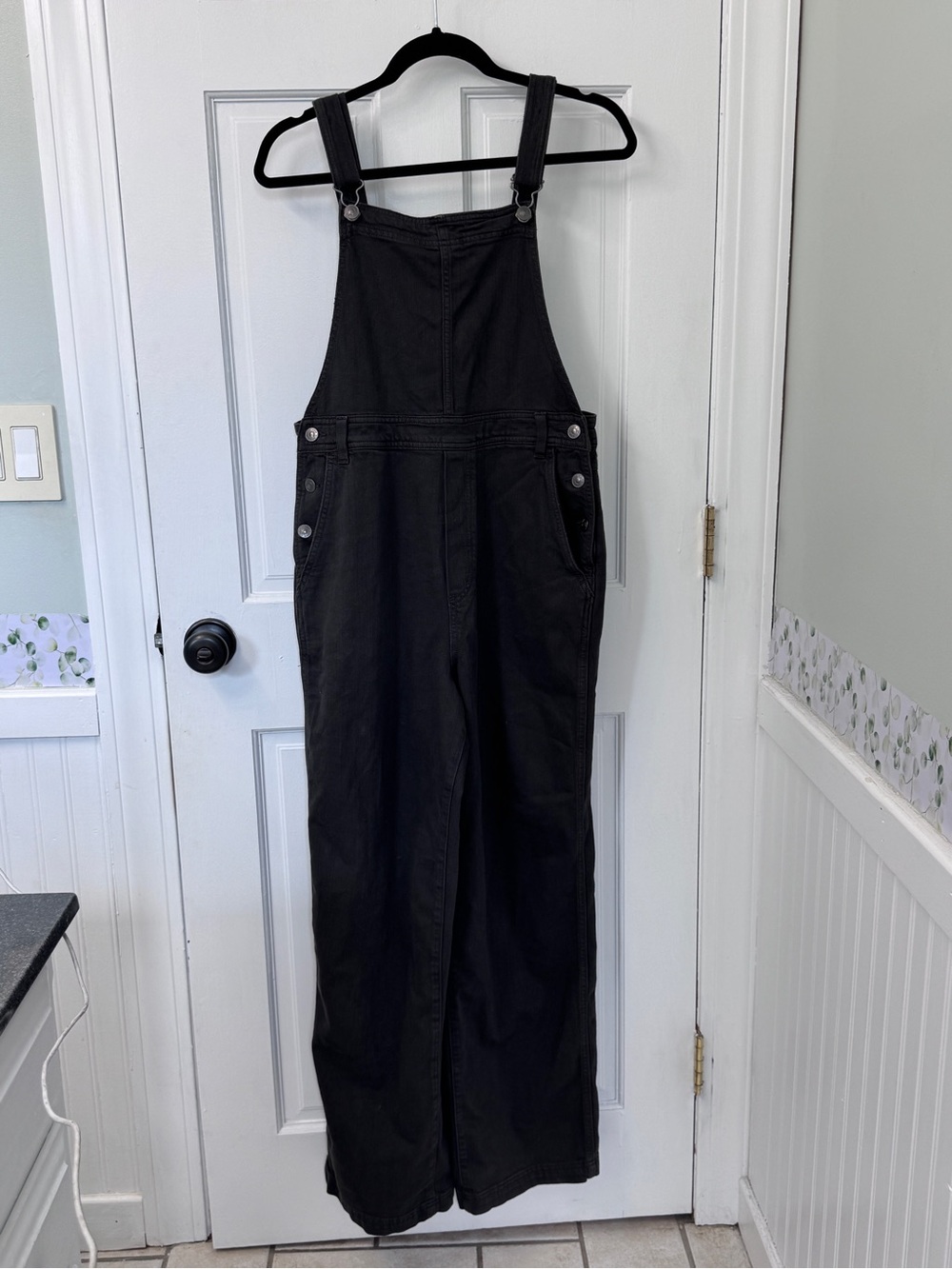 Aerie Charcoal Gray Denim Overalls 100% Cotton Medium - Picture 3 of 10